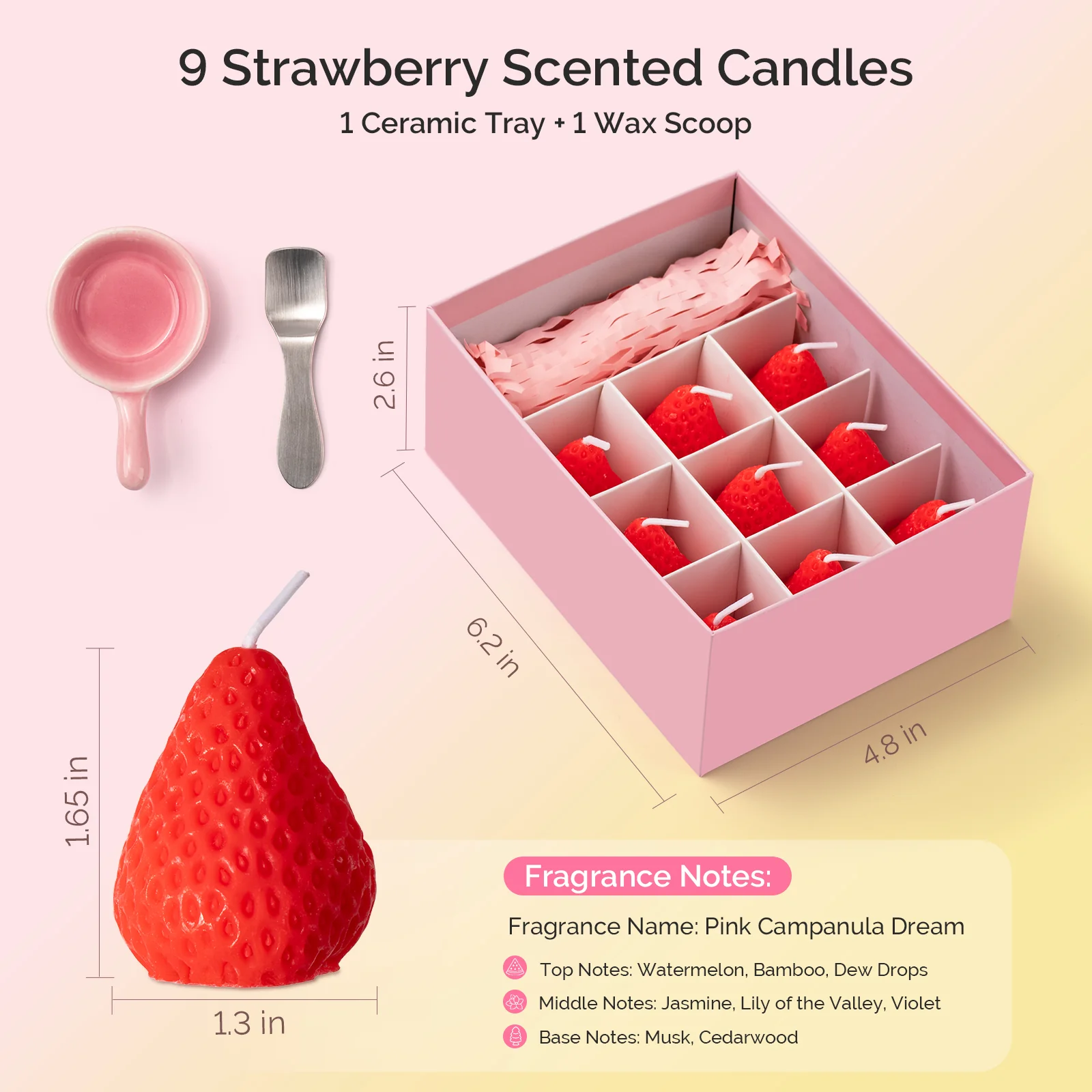 Strawberry-Shaped Scented Candle Gift Set - Image 3