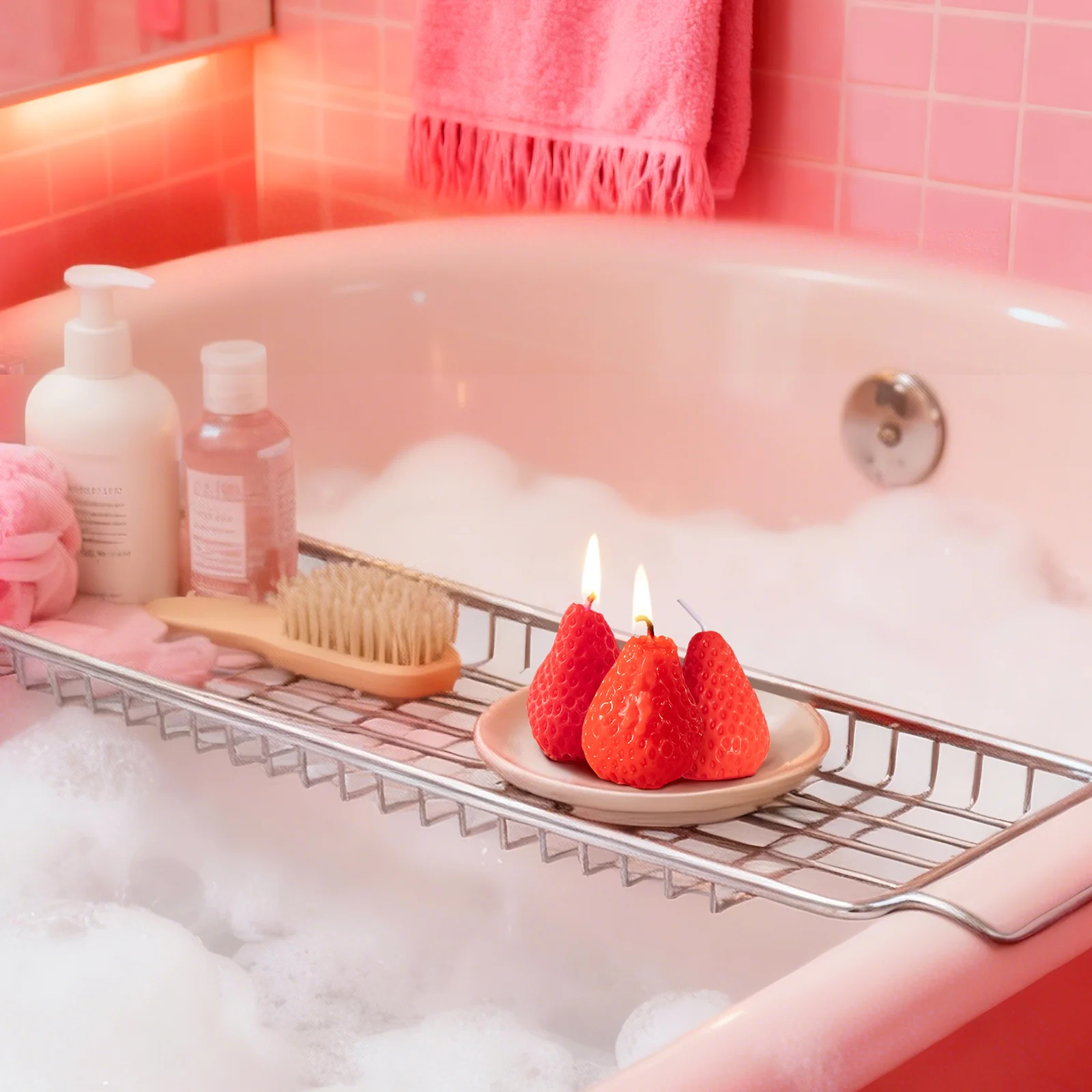 Strawberry-Shaped Scented Candle Gift Set - Image 7