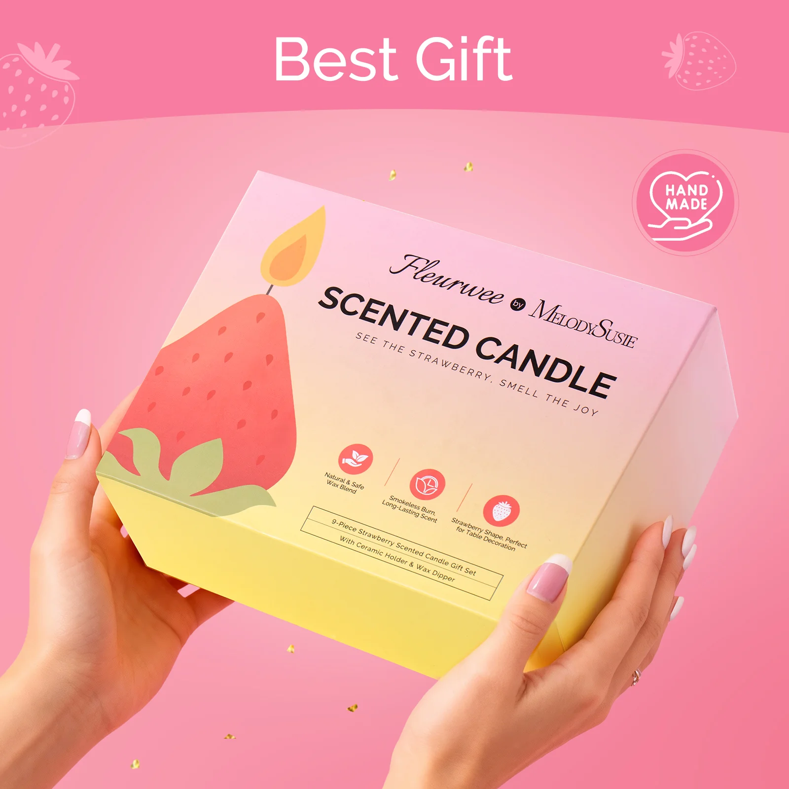 Strawberry-Shaped Scented Candle Gift Set - Image 9