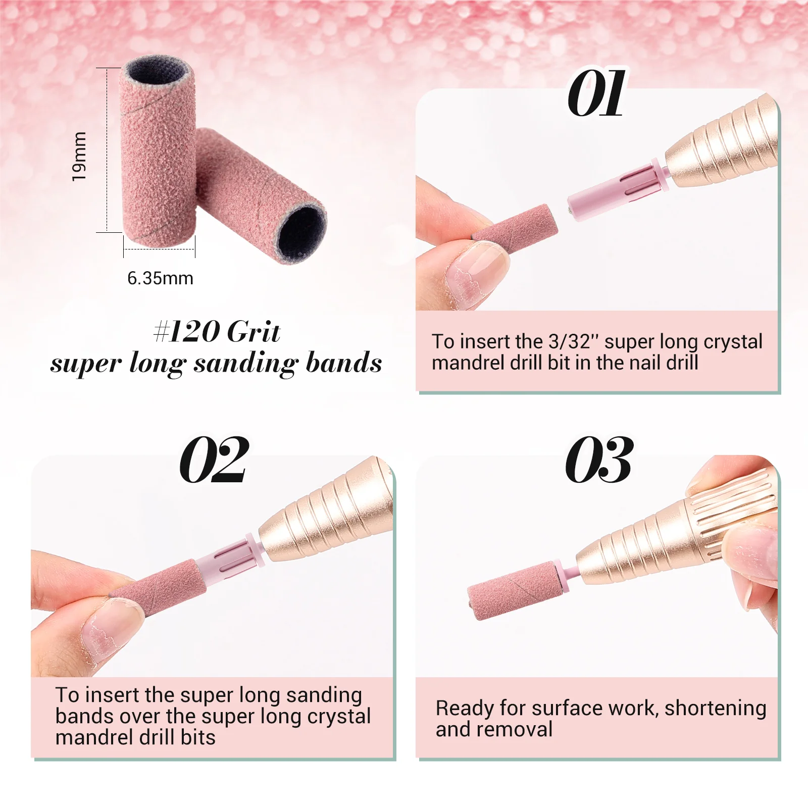 Super Long Sanding Bands with 6.65mm Crystal Mandrel Bit - 50 Pcs - Image 10