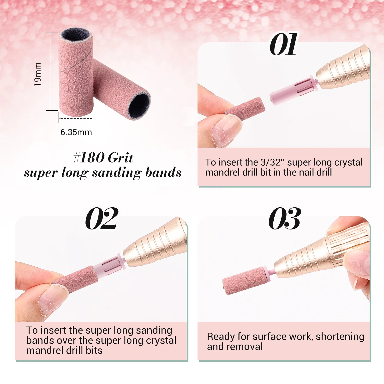 Super Long Sanding Bands with 6.65mm Crystal Mandrel Bit - 50 Pcs - Image 9