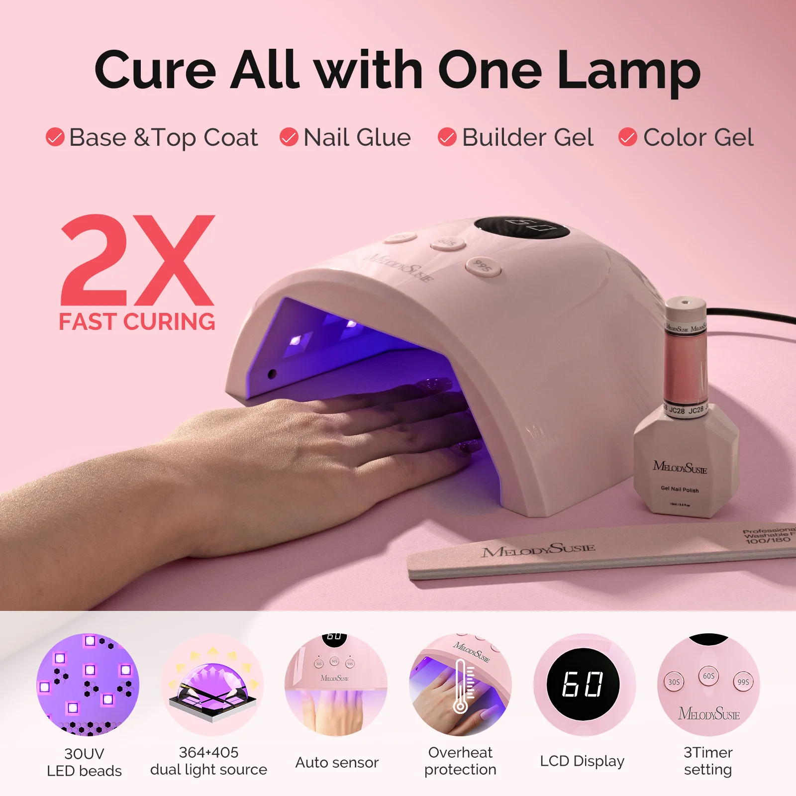Gel Nail Polish Kit with UV Light P-PLUS30F - Image 2