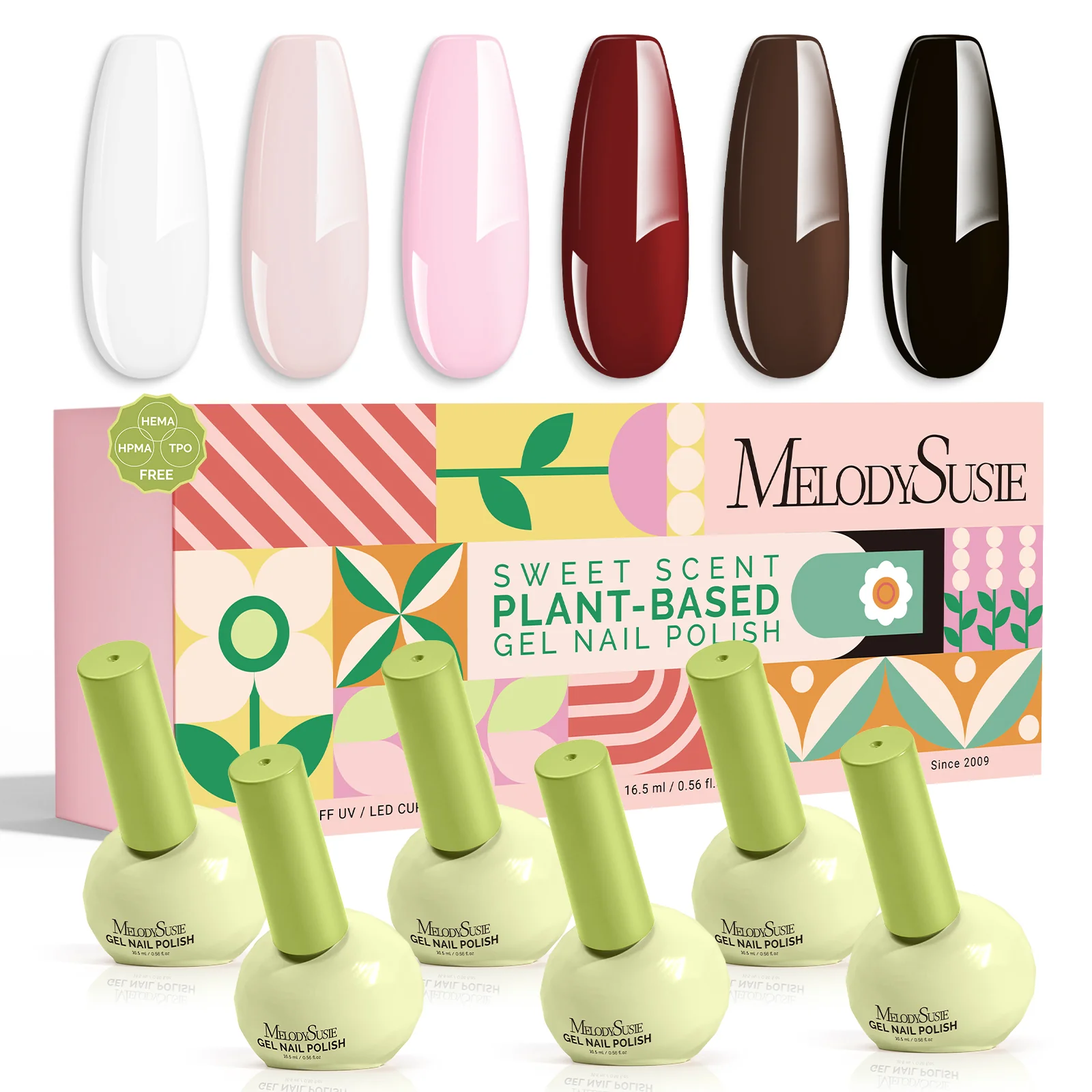 Plant-Based HEMA-Free & HPMA-Free & TPO-Free Gel Nail Polish Set - Crimberry Spark Set 16.5ml 6Pcs - Image 15