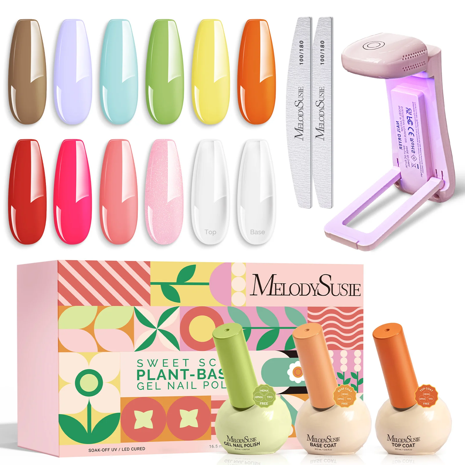 Plant-Based HEMA-Free & HPMA-Free & TPO-Free Gel Nail Polish 12Pcs Dopamine Set - US ONLY - Image 18