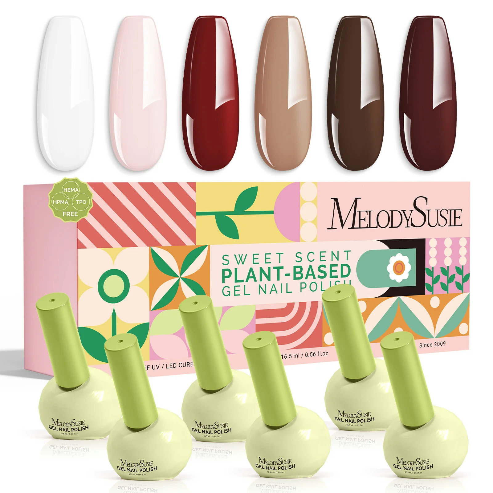 Plant-Based HEMA-Free & HPMA-Free & TPO-Free Gel Nail Polish Set - Crimberry Spark Set 16.5ml 6Pcs - Image 10