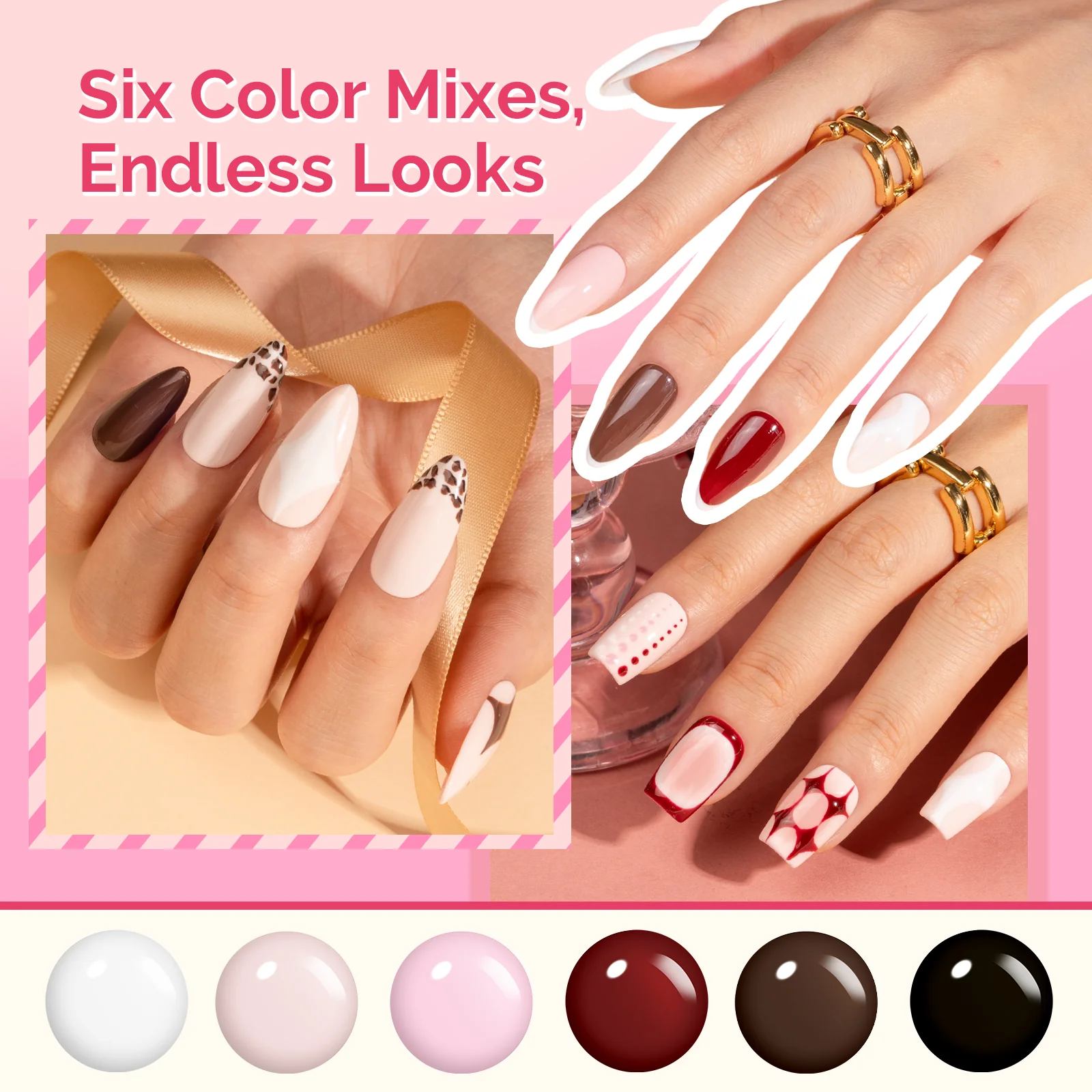 Plant-Based HEMA-Free & HPMA-Free & TPO-Free Gel Nail Polish Set - Classic Outfit Set 16.5ml 6Pcs - Image 2