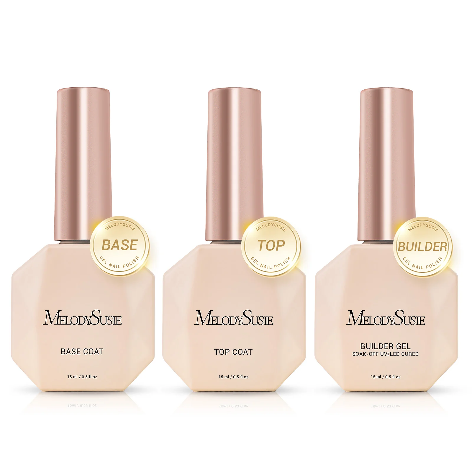 Top & Base Coat Gel Essentials Set - 3Pcs