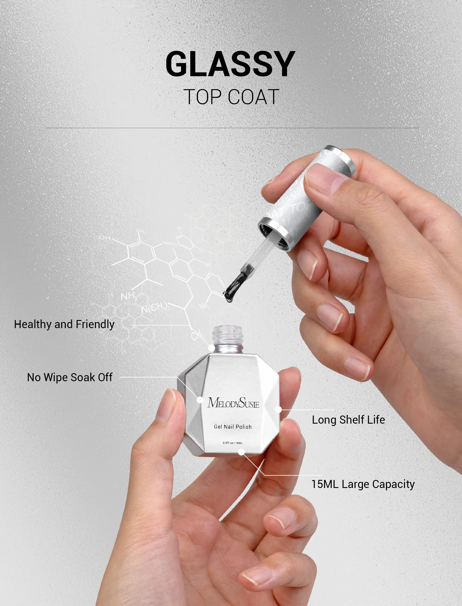 Top & Base Coat - Gel Nail Polish(15ml) - Image 3