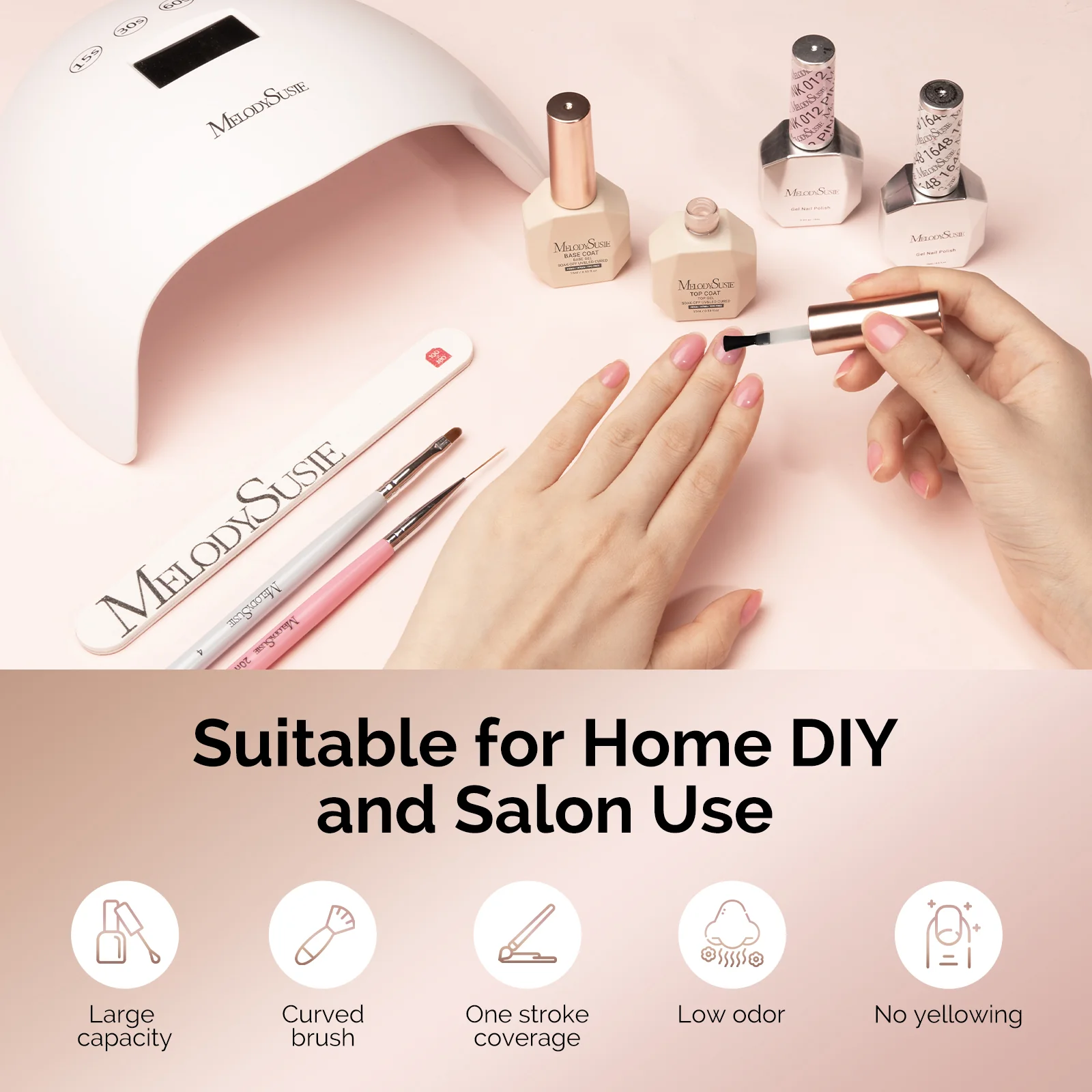 Top Coat & Base Coat 2Pcs - HEMA-Free & HPMA-Free & TPO-Free Gel Nail Polish 0.5 fl oz/15ml - Image 6