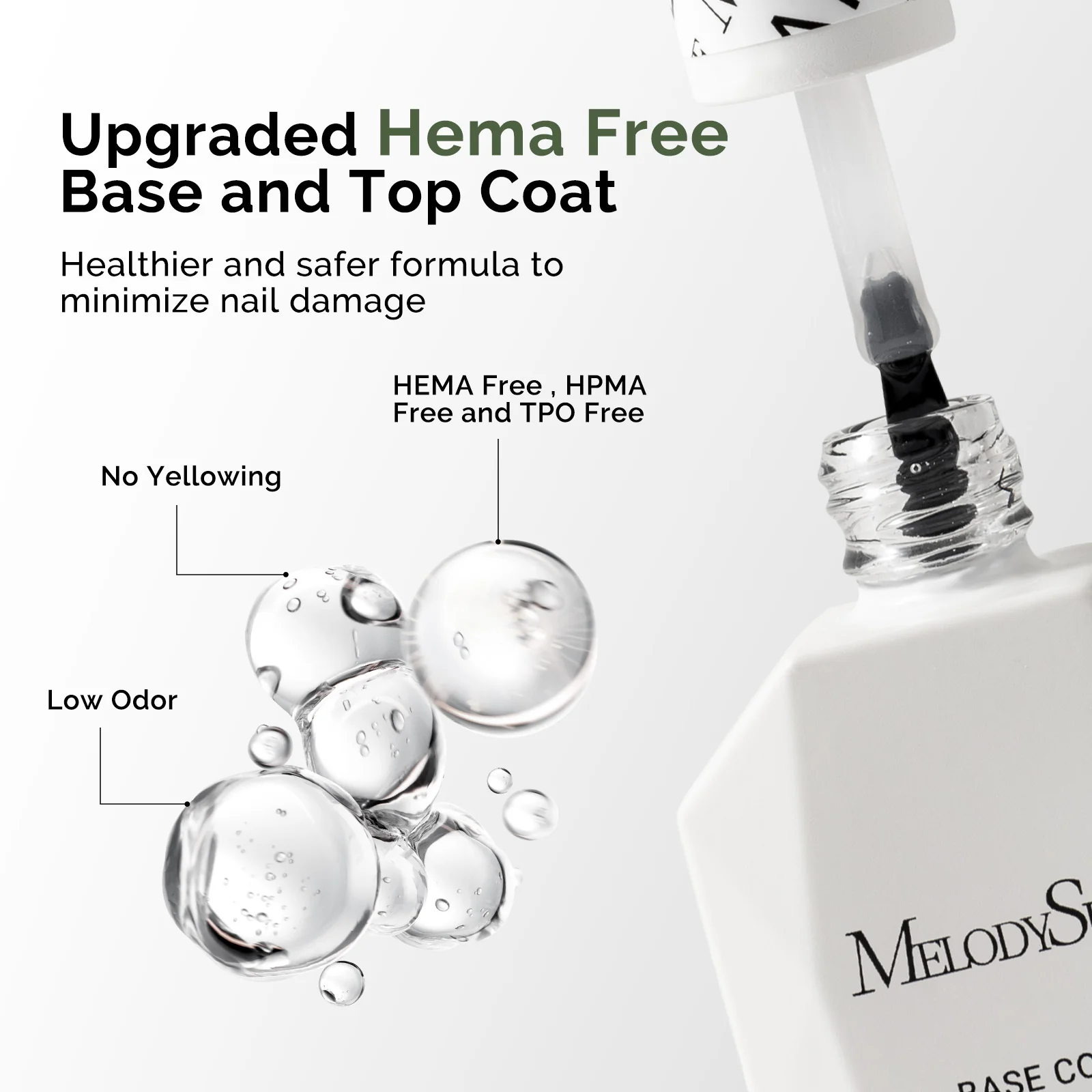 Top Coat & Base Coat - HEMA-Free & HPMA-Free & TPO-Free Gel Nail Polish 0.5 fl oz/15ml - Image 2