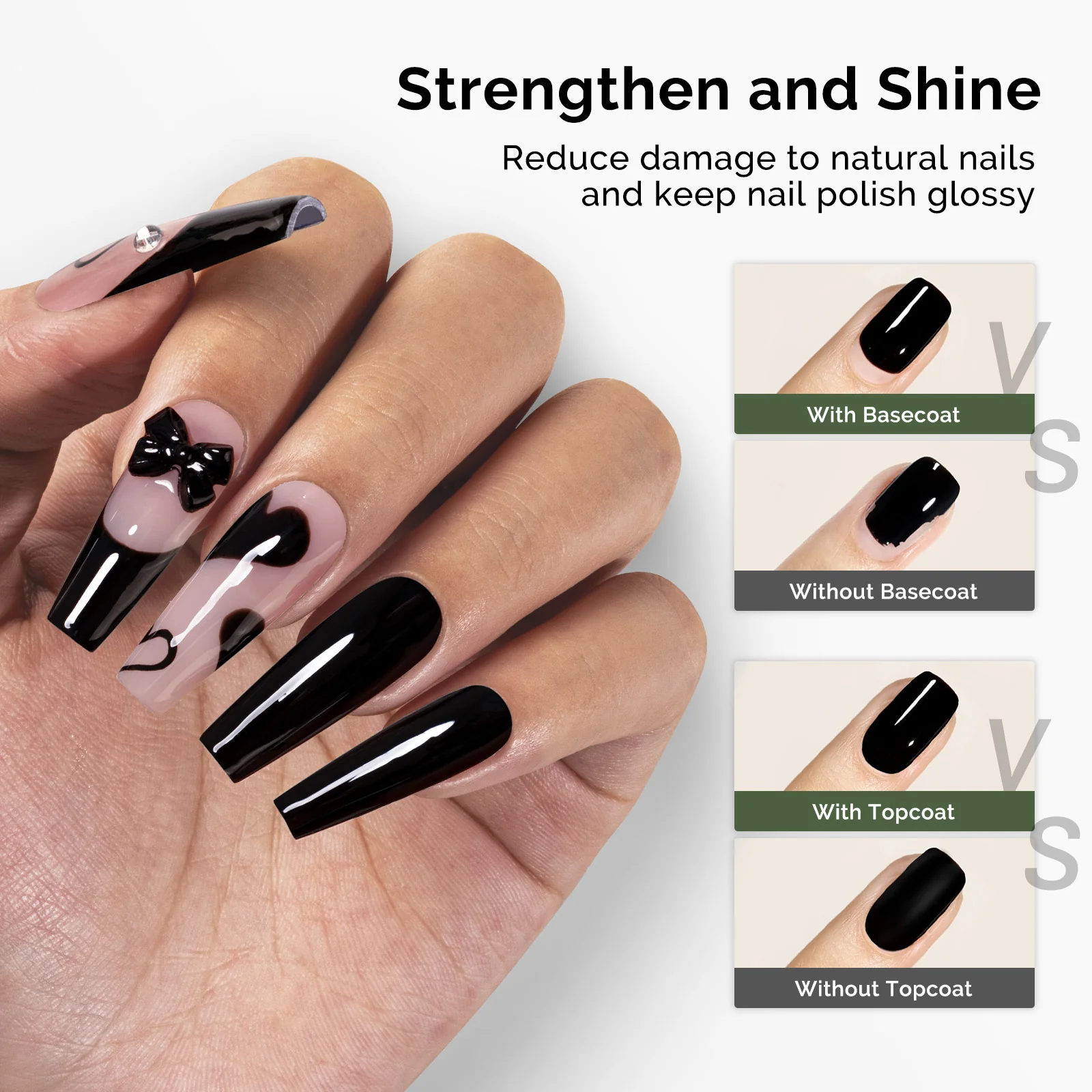 Top Coat & Base Coat - HEMA-Free & HPMA-Free & TPO-Free Gel Nail Polish 0.5 fl oz/15ml - Image 4