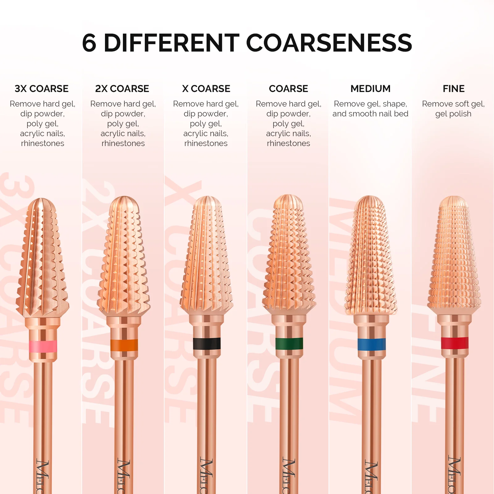 Tornado Tungsten Carbide Nail Drill Bits - Rose Gold - Image 5