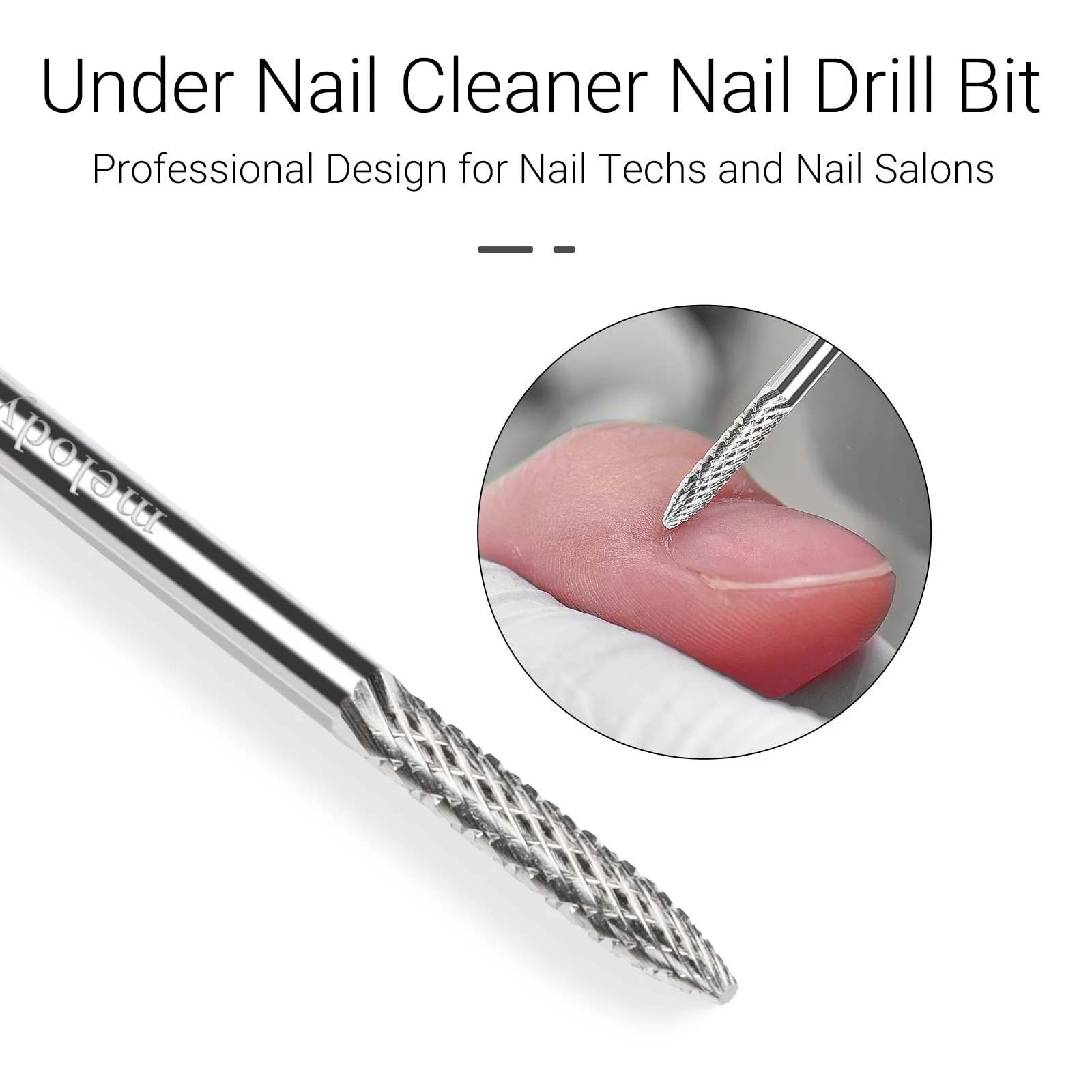 Tungsten Carbide Safety Under Nail Cleaner Nail Drill Bit Silver - Image 2