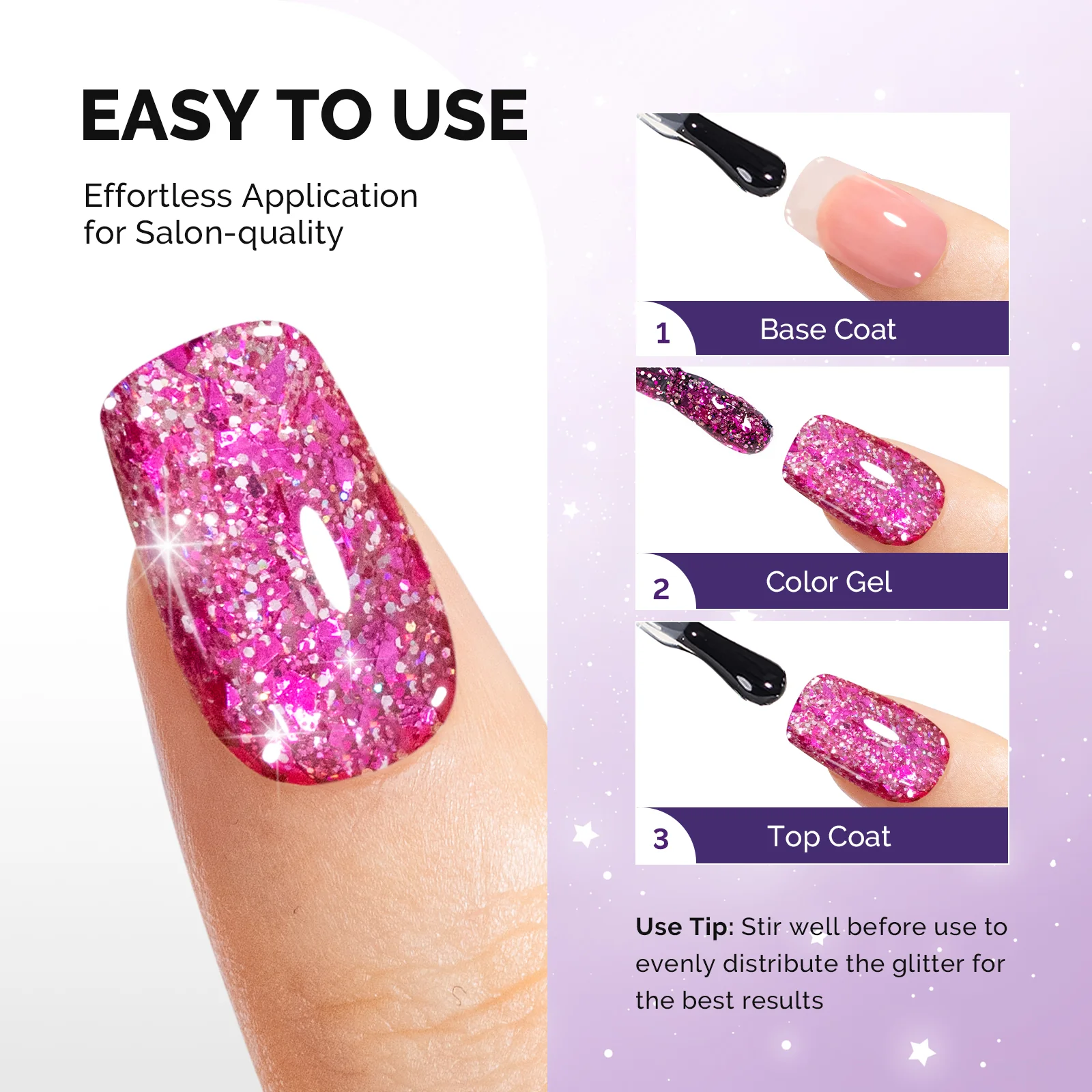 Galaliver Glitter Gel Nail Polish Set - 12 Colors - Image 4