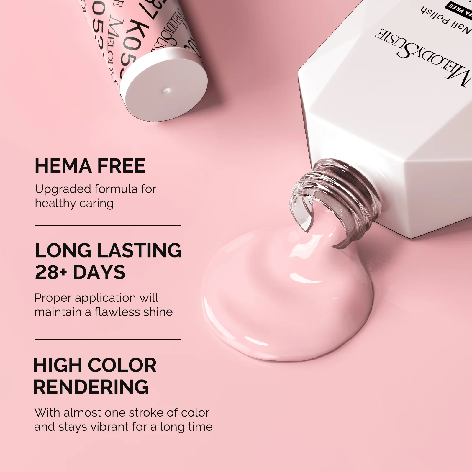 HEMA-Free Gel Nail Polish 0.5 fl oz/15ml - K0537 Thick Beige Pink - Image 3