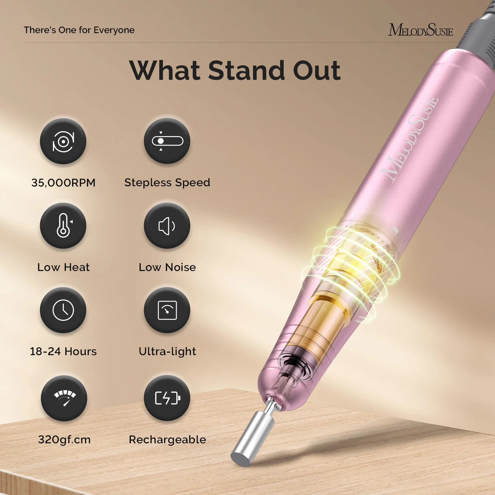 SM320G Clip-On Advanced Rechargeable 2-in-1 Nail Drill with Tilted Display Design 35,000RPM - Image 4