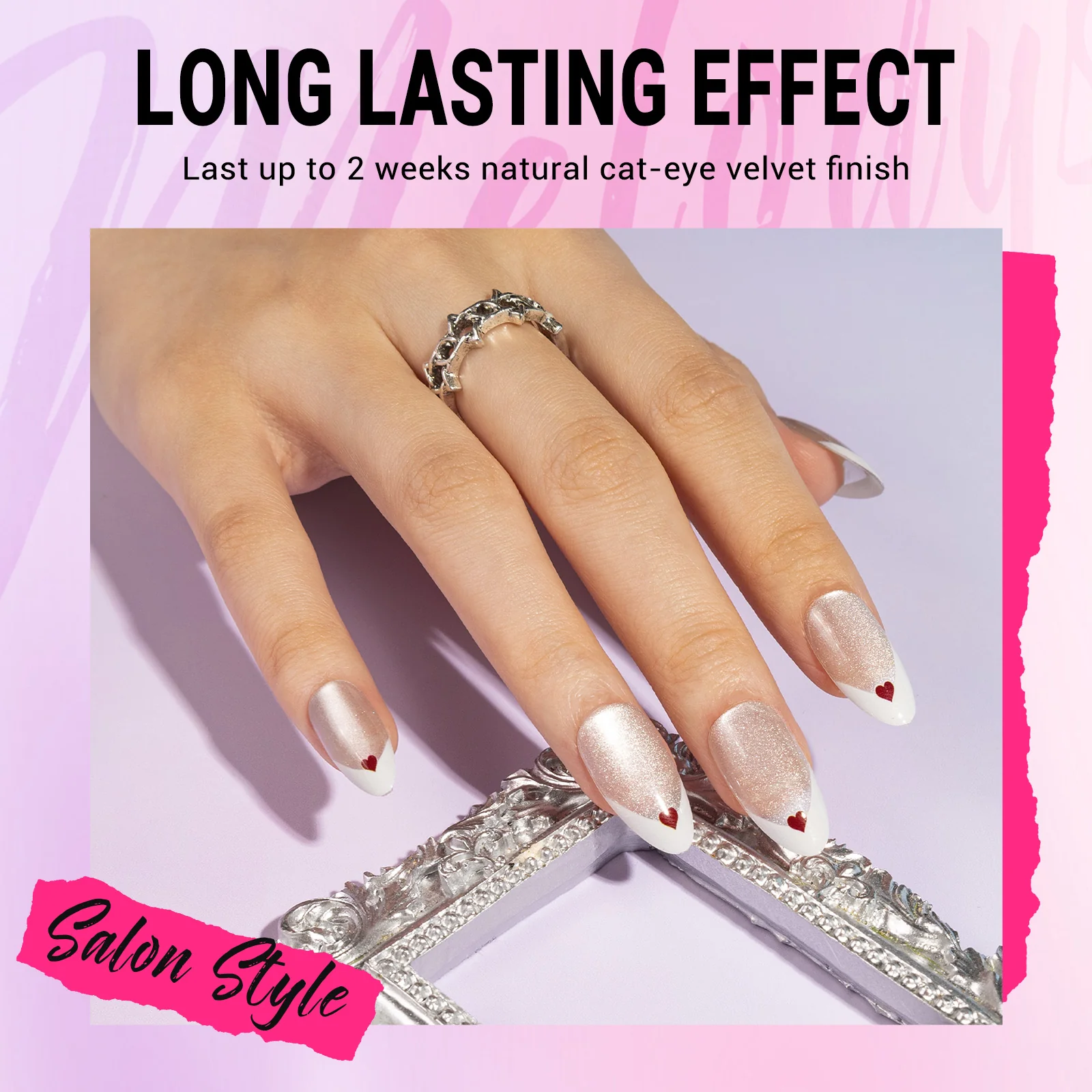 White Cat Eye Press On Nails Kit - US ONLY - Image 2