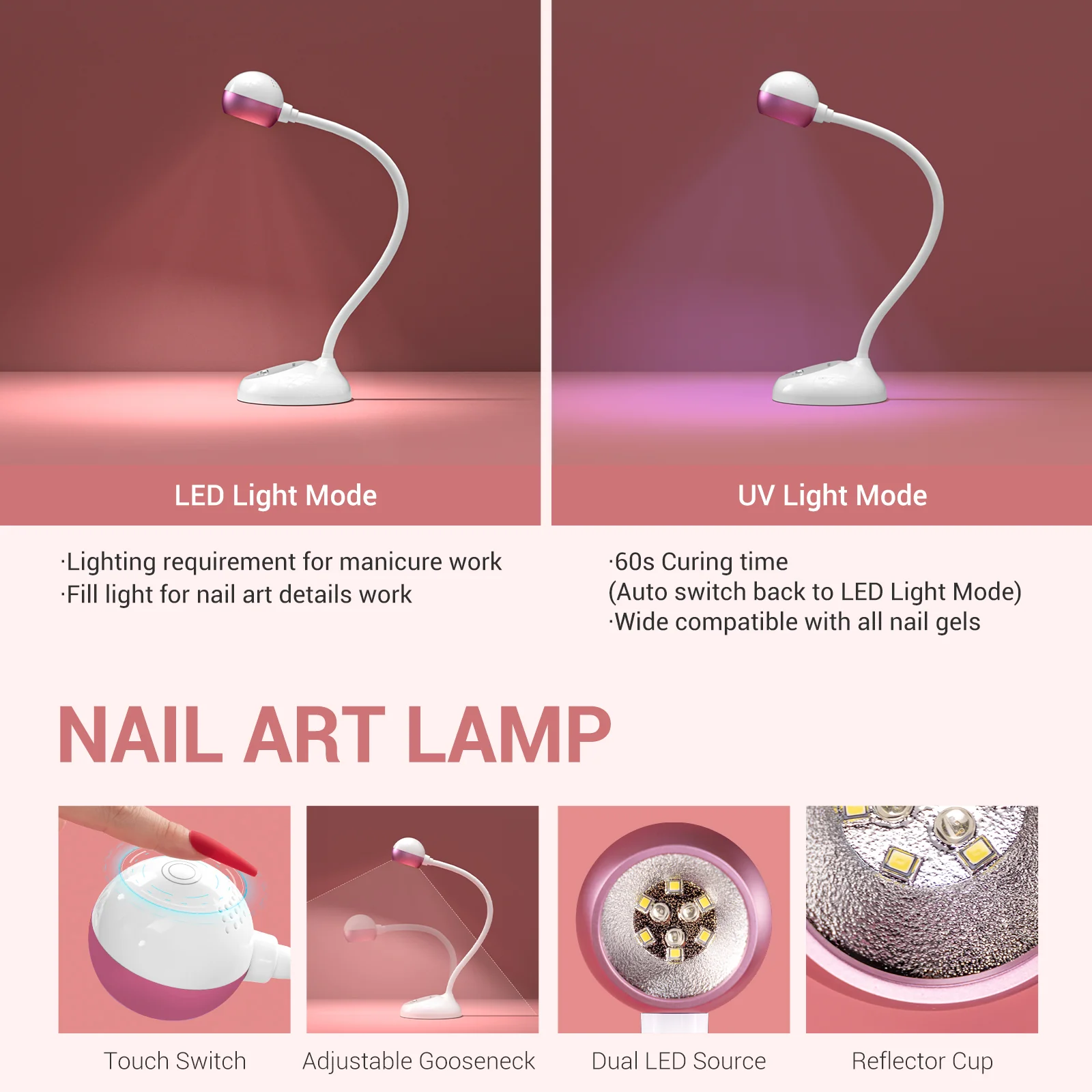 XC150D 3 in 1 Nail Drill with Nail Art Lamp - Image 6