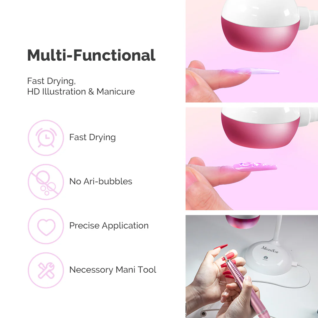 XC150D Desktop Multifunctional 3-in-1 Nail Drill with Nail Lamp 20,000RPM - Image 8