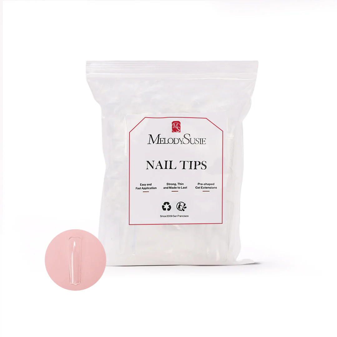XXL Long Coffin Nail Tips – Clear full Cover