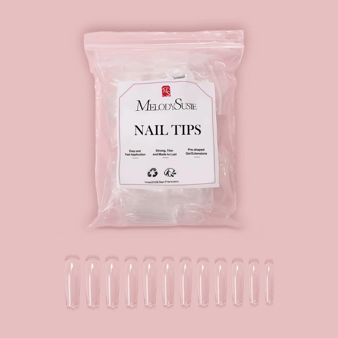 XXL Long Coffin Nail Tips – Clear full Cover - Image 2