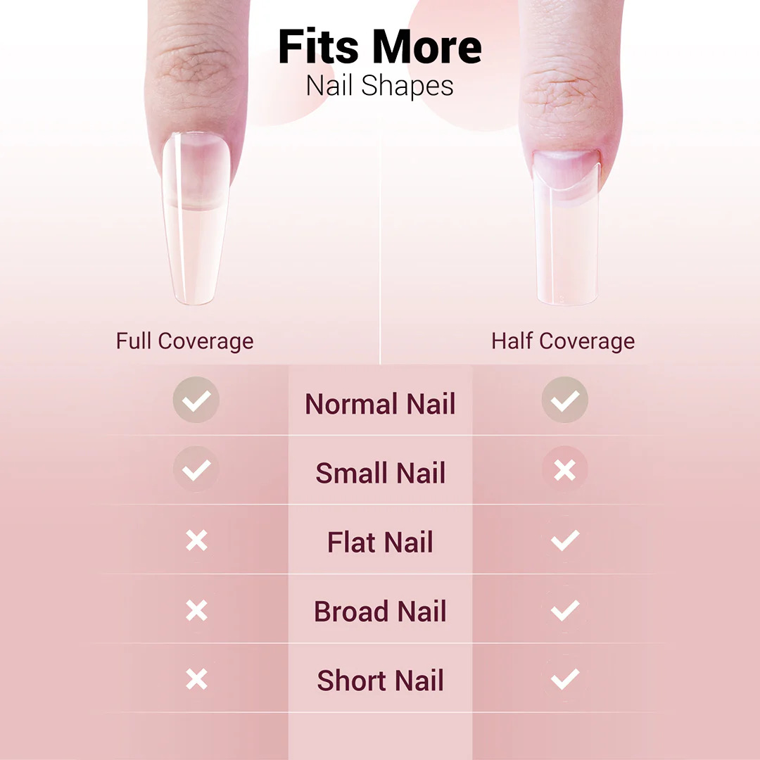 XXL Long Coffin Nail Tips – Clear full Cover - Image 4