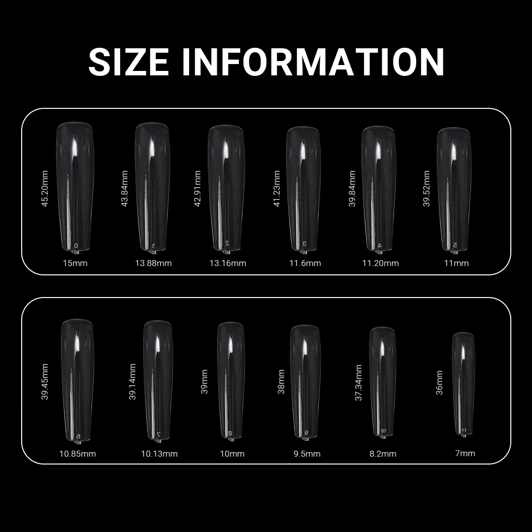XXL Long Coffin Nail Tips – Clear full Cover - Image 6