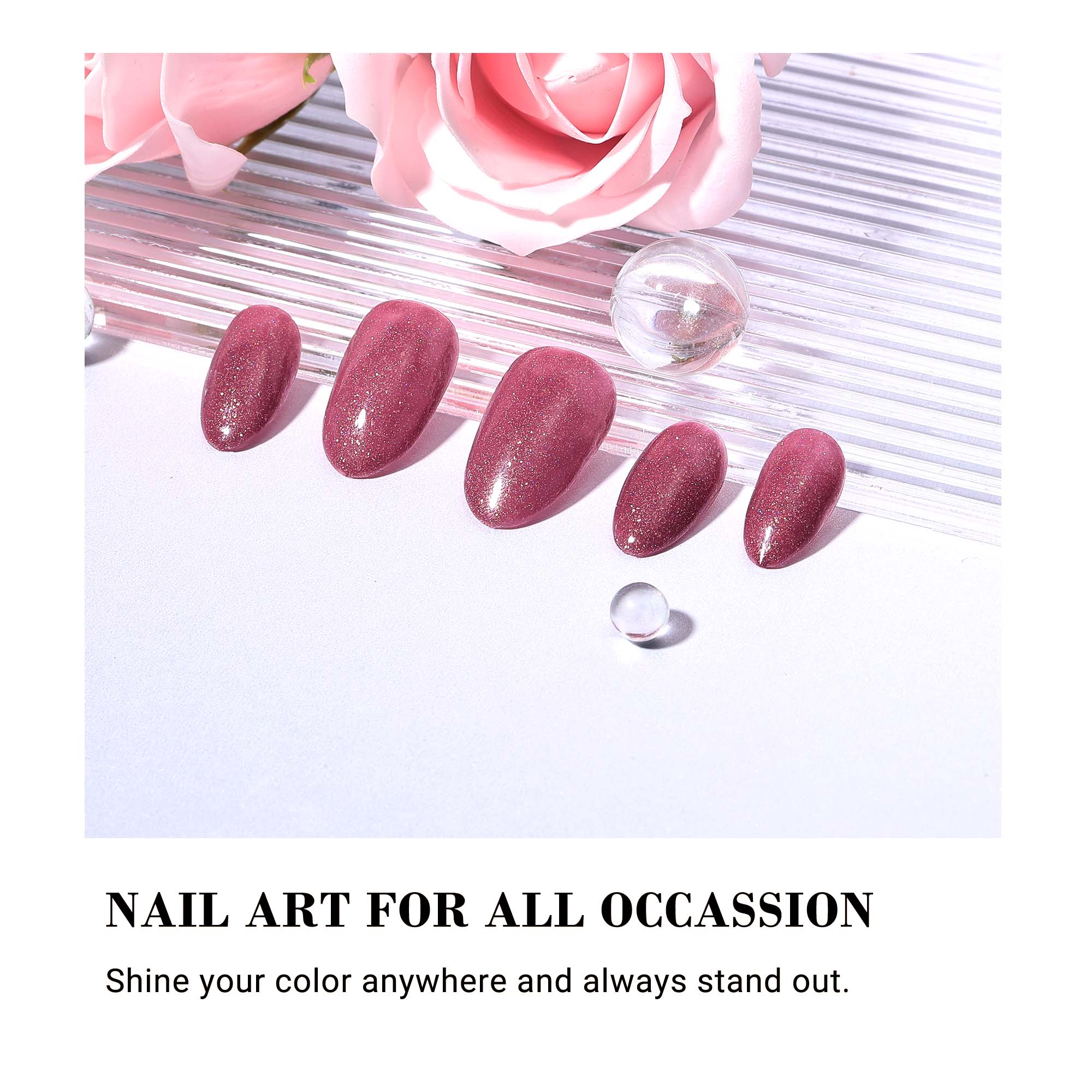 Z040 Violet Glitter - TPO-Free Thick Gel Nail Polish(15ml) - Image 3