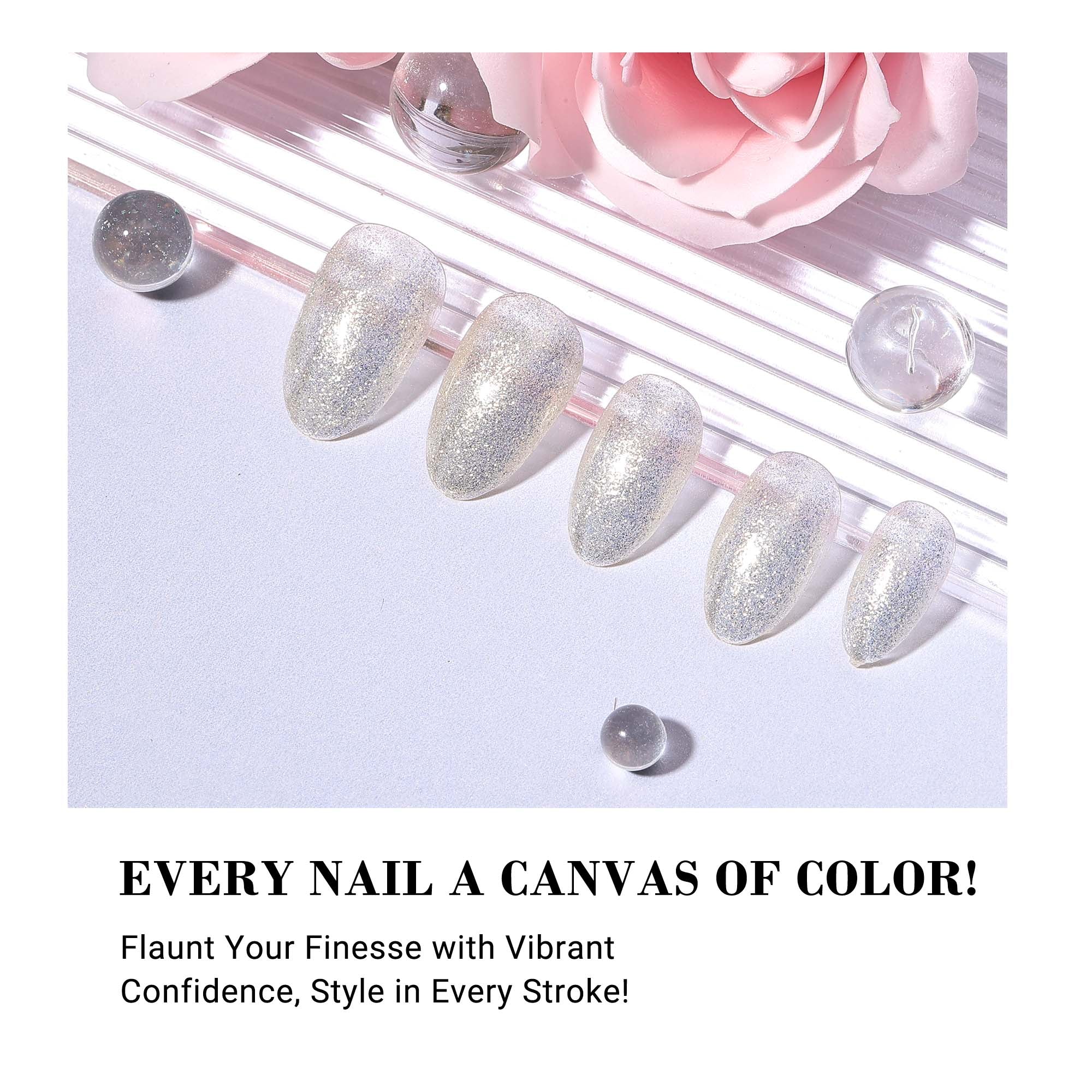 Z053 Translucent Jelly Glitter White - TPO-Free Thick Gel Nail Polish(15ml) - Image 3