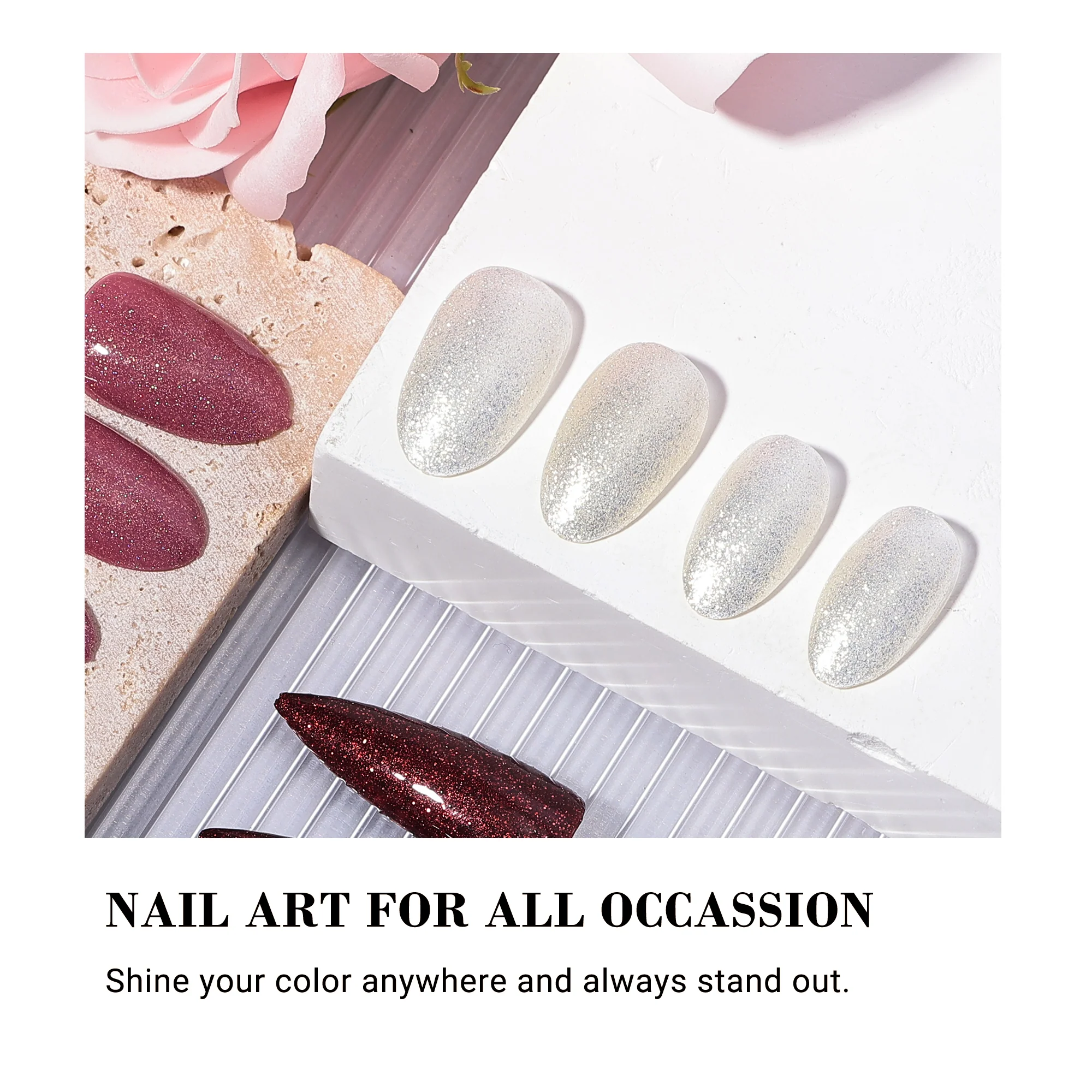 Z053 Translucent Jelly Glitter White - TPO-Free Thick Gel Nail Polish(15ml) - Image 4