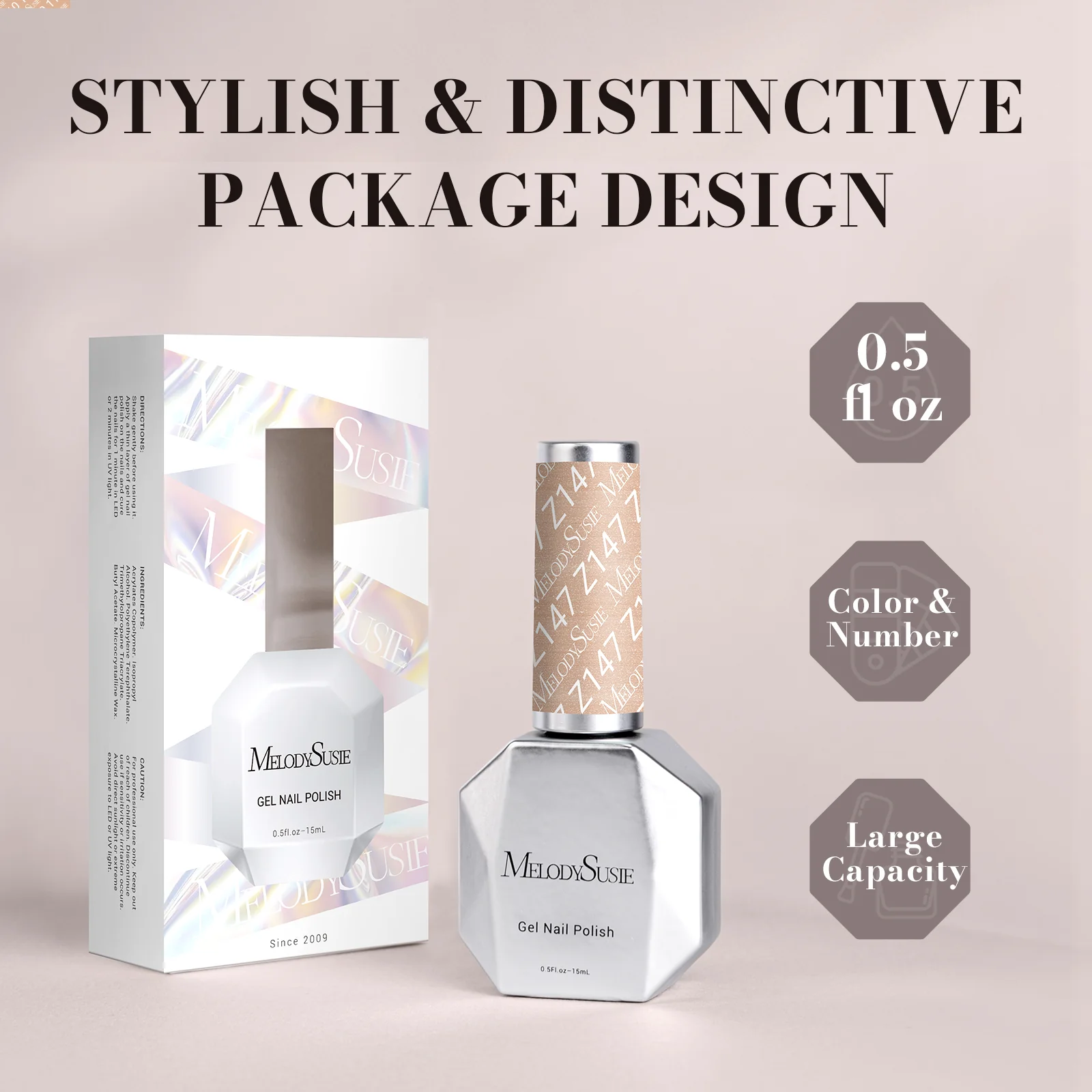 Z147 Sunrise Nude Gold - TPO-Free Faster UV Curing Gel Nail Polish 0.5 fl oz/15ml - Image 6