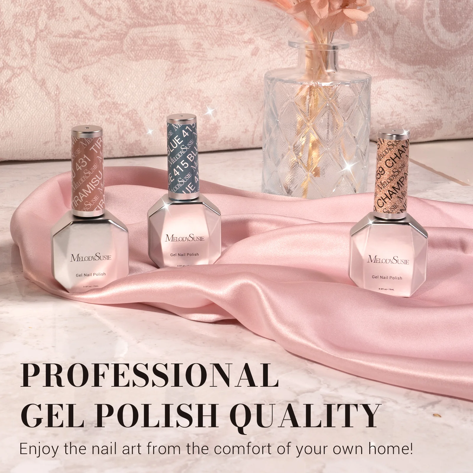 Z159 Champagne Glitter - TPO-Free Faster UV Curing Gel Nail Polish 0.5 fl oz/15ml - Image 7